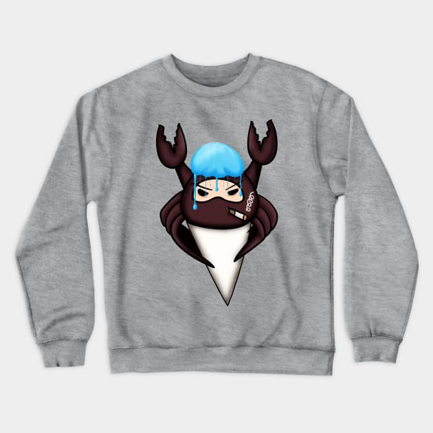 Snow Cone Spy Crab Cherry Crewneck Sweatshirt by Blackmoonrose13